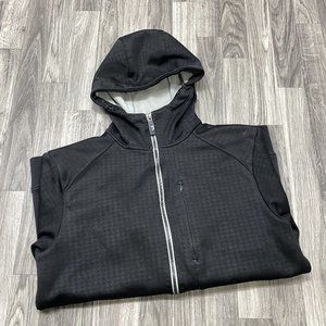 SIMS Full Zip Up Long Sleeve Black Hooded Sweatshirt Hoodie Men's Size Large